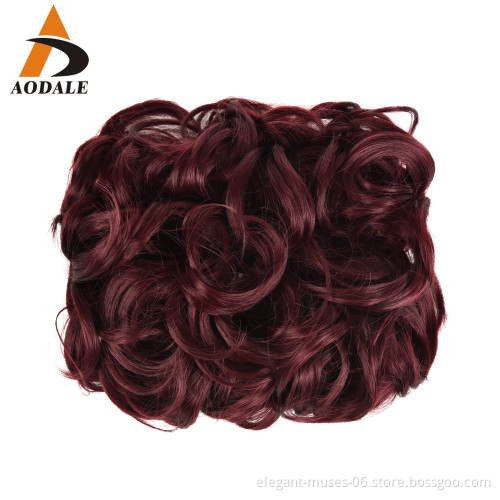 High Quality Fashion Heat Resistant Bun Afro messy kinky curly Synthetic extension wigs clip ponytail Scrunchies Chignon hair